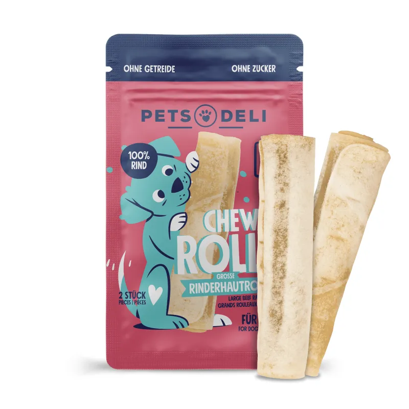 Pets Deli Chewy Rolls Große Rinderhautrollen 2 Stk.